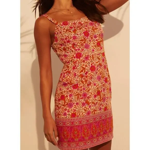 Vici Amayan Baby Doll Mini Dress Womens Size Xsmall orange pink - Picture 2 of 6